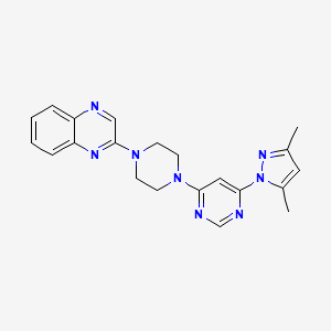 molecular formula C21H22N8 B6459613 2-{4-[6-(3,5-dimethyl-1H-pyrazol-1-yl)pyrimidin-4-yl]piperazin-1-yl}quinoxaline CAS No. 2549033-52-3