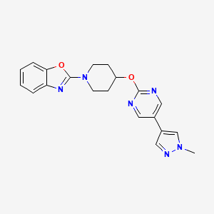 molecular formula C20H20N6O2 B6459616 2-(4-{[5-(1-methyl-1H-pyrazol-4-yl)pyrimidin-2-yl]oxy}piperidin-1-yl)-1,3-benzoxazole CAS No. 2549010-15-1