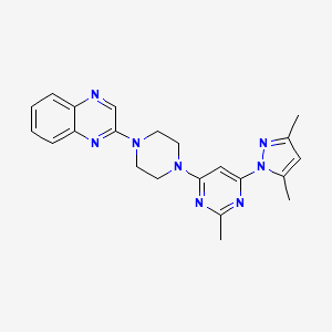 molecular formula C22H24N8 B6459618 2-{4-[6-(3,5-dimethyl-1H-pyrazol-1-yl)-2-methylpyrimidin-4-yl]piperazin-1-yl}quinoxaline CAS No. 2549054-76-2