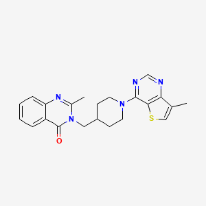molecular formula C22H23N5OS B6459625 2-methyl-3-[(1-{7-methylthieno[3,2-d]pyrimidin-4-yl}piperidin-4-yl)methyl]-3,4-dihydroquinazolin-4-one CAS No. 2549037-87-6