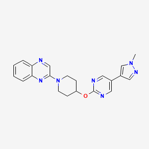 molecular formula C21H21N7O B6459631 2-(4-{[5-(1-methyl-1H-pyrazol-4-yl)pyrimidin-2-yl]oxy}piperidin-1-yl)quinoxaline CAS No. 2549054-57-9