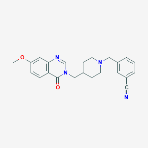 3-({4-[(7-methoxy-4-oxo-3,4-dihydroquinazolin-3-yl)methyl]piperidin-1-yl}methyl)benzonitrile