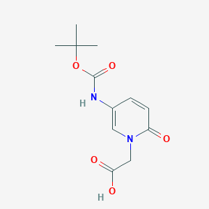 molecular formula C12H16N2O5 B6459670 2-(5-{[(tert-butoxy)carbonyl]amino}-2-oxo-1,2-dihydropyridin-1-yl)acetic acid CAS No. 2548983-51-1