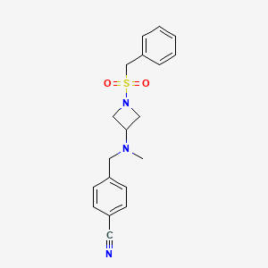 molecular formula C19H21N3O2S B6459682 4-{[methyl(1-phenylmethanesulfonylazetidin-3-yl)amino]methyl}benzonitrile CAS No. 2548978-42-1