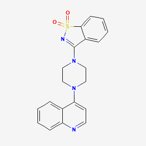 molecular formula C20H18N4O2S B6459713 3-[4-(quinolin-4-yl)piperazin-1-yl]-1lambda6,2-benzothiazole-1,1-dione CAS No. 2548989-00-8