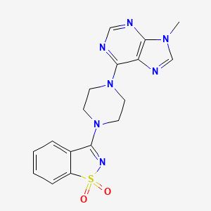 molecular formula C17H17N7O2S B6459723 3-[4-(9-methyl-9H-purin-6-yl)piperazin-1-yl]-1lambda6,2-benzothiazole-1,1-dione CAS No. 2549052-00-6
