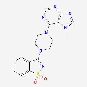 molecular formula C17H17N7O2S B6459727 3-[4-(7-methyl-7H-purin-6-yl)piperazin-1-yl]-1lambda6,2-benzothiazole-1,1-dione CAS No. 2549042-91-1