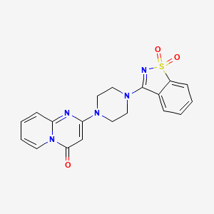 molecular formula C19H17N5O3S B6459746 3-(4-{4-oxo-4H-pyrido[1,2-a]pyrimidin-2-yl}piperazin-1-yl)-1lambda6,2-benzothiazole-1,1-dione CAS No. 2549048-10-2
