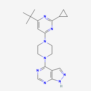 4-tert-butyl-2-cyclopropyl-6-(4-{1H-pyrazolo[3,4-d]pyrimidin-4-yl}piperazin-1-yl)pyrimidine