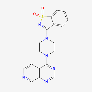 molecular formula C18H16N6O2S B6459752 3-(4-{pyrido[3,4-d]pyrimidin-4-yl}piperazin-1-yl)-1lambda6,2-benzothiazole-1,1-dione CAS No. 2549005-19-6
