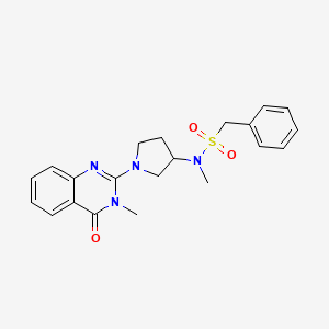 molecular formula C21H24N4O3S B6459773 N-methyl-N-[1-(3-methyl-4-oxo-3,4-dihydroquinazolin-2-yl)pyrrolidin-3-yl]-1-phenylmethanesulfonamide CAS No. 2549040-92-6
