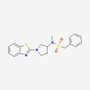 molecular formula C19H21N3O2S2 B6459774 N-[1-(1,3-benzothiazol-2-yl)pyrrolidin-3-yl]-N-methyl-1-phenylmethanesulfonamide CAS No. 2549064-49-3