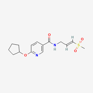 molecular formula C15H20N2O4S B6459779 6-(cyclopentyloxy)-N-[(2E)-3-methanesulfonylprop-2-en-1-yl]pyridine-3-carboxamide CAS No. 2549133-28-8