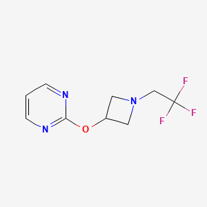 molecular formula C9H10F3N3O B6459797 2-{[1-(2,2,2-trifluoroethyl)azetidin-3-yl]oxy}pyrimidine CAS No. 2549003-99-6