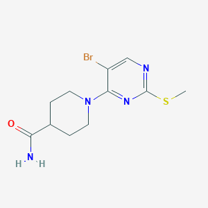 1-[5-bromo-2-(methylsulfanyl)pyrimidin-4-yl]piperidine-4-carboxamide