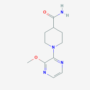 molecular formula C11H16N4O2 B6459804 1-(3-methoxypyrazin-2-yl)piperidine-4-carboxamide CAS No. 2549032-56-4