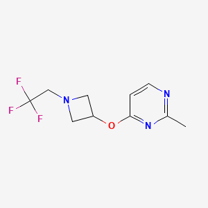 molecular formula C10H12F3N3O B6459823 2-methyl-4-{[1-(2,2,2-trifluoroethyl)azetidin-3-yl]oxy}pyrimidine CAS No. 2548991-21-3