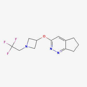 molecular formula C12H14F3N3O B6459837 3-{5H,6H,7H-cyclopenta[c]pyridazin-3-yloxy}-1-(2,2,2-trifluoroethyl)azetidine CAS No. 2549043-93-6
