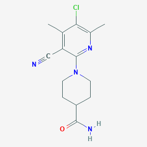 molecular formula C14H17ClN4O B6459838 1-(5-chloro-3-cyano-4,6-dimethylpyridin-2-yl)piperidine-4-carboxamide CAS No. 2549029-57-2