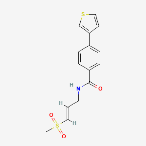 molecular formula C15H15NO3S2 B6459854 N-[(2E)-3-methanesulfonylprop-2-en-1-yl]-4-(thiophen-3-yl)benzamide CAS No. 2549133-29-9