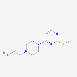 molecular formula C12H20N4OS B6459859 2-{4-[6-methyl-2-(methylsulfanyl)pyrimidin-4-yl]piperazin-1-yl}ethan-1-ol CAS No. 2548990-69-6