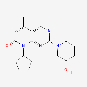 molecular formula C18H24N4O2 B6459924 8-cyclopentyl-2-(3-hydroxypiperidin-1-yl)-5-methyl-7H,8H-pyrido[2,3-d]pyrimidin-7-one CAS No. 2549030-04-6