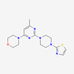 molecular formula C16H22N6OS B6459948 4-{6-methyl-2-[4-(1,3-thiazol-2-yl)piperazin-1-yl]pyrimidin-4-yl}morpholine CAS No. 2548985-18-6
