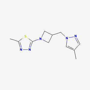 molecular formula C11H15N5S B6459954 2-methyl-5-{3-[(4-methyl-1H-pyrazol-1-yl)methyl]azetidin-1-yl}-1,3,4-thiadiazole CAS No. 2549030-38-6