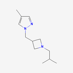 molecular formula C12H21N3 B6459960 4-methyl-1-{[1-(2-methylpropyl)azetidin-3-yl]methyl}-1H-pyrazole CAS No. 2549030-21-7