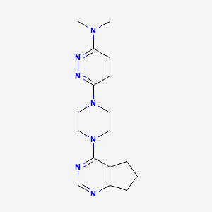 6-(4-{5H,6H,7H-cyclopenta[d]pyrimidin-4-yl}piperazin-1-yl)-N,N-dimethylpyridazin-3-amine
