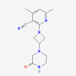 molecular formula C15H19N5O B6459977 4,6-dimethyl-2-[3-(3-oxopiperazin-1-yl)azetidin-1-yl]pyridine-3-carbonitrile CAS No. 2549028-70-6