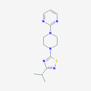 molecular formula C13H18N6S B6459979 2-{4-[3-(propan-2-yl)-1,2,4-thiadiazol-5-yl]piperazin-1-yl}pyrimidine CAS No. 2549030-43-3
