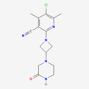 molecular formula C15H18ClN5O B6459985 5-chloro-4,6-dimethyl-2-[3-(3-oxopiperazin-1-yl)azetidin-1-yl]pyridine-3-carbonitrile CAS No. 2549030-47-7