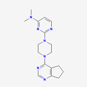 molecular formula C17H23N7 B6460012 2-(4-{5H,6H,7H-cyclopenta[d]pyrimidin-4-yl}piperazin-1-yl)-N,N-dimethylpyrimidin-4-amine CAS No. 2549008-15-1