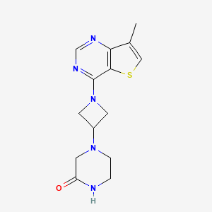 molecular formula C14H17N5OS B6460018 4-(1-{7-methylthieno[3,2-d]pyrimidin-4-yl}azetidin-3-yl)piperazin-2-one CAS No. 2548977-38-2