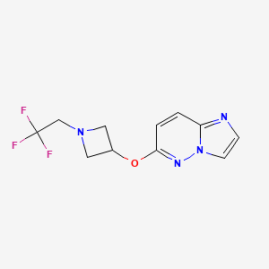 molecular formula C11H11F3N4O B6460039 3-{imidazo[1,2-b]pyridazin-6-yloxy}-1-(2,2,2-trifluoroethyl)azetidine CAS No. 2549050-78-2