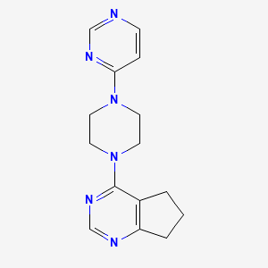 molecular formula C15H18N6 B6460047 4-(4-{5H,6H,7H-cyclopenta[d]pyrimidin-4-yl}piperazin-1-yl)pyrimidine CAS No. 2549031-51-6