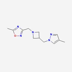 molecular formula C12H17N5O B6460081 5-methyl-3-({3-[(4-methyl-1H-pyrazol-1-yl)methyl]azetidin-1-yl}methyl)-1,2,4-oxadiazole CAS No. 2549032-91-7