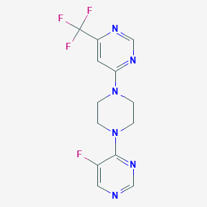 molecular formula C13H12F4N6 B6460097 4-[4-(5-fluoropyrimidin-4-yl)piperazin-1-yl]-6-(trifluoromethyl)pyrimidine CAS No. 2549049-28-5