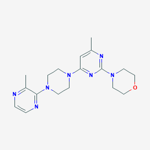 molecular formula C18H25N7O B6460132 4-{4-methyl-6-[4-(3-methylpyrazin-2-yl)piperazin-1-yl]pyrimidin-2-yl}morpholine CAS No. 2549033-18-1