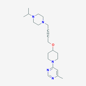 molecular formula C21H33N5O B6460147 4-methyl-6-[4-({4-[4-(propan-2-yl)piperazin-1-yl]but-2-yn-1-yl}oxy)piperidin-1-yl]pyrimidine CAS No. 2549035-69-8
