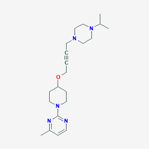 molecular formula C21H33N5O B6460150 4-methyl-2-[4-({4-[4-(propan-2-yl)piperazin-1-yl]but-2-yn-1-yl}oxy)piperidin-1-yl]pyrimidine CAS No. 2549033-32-9