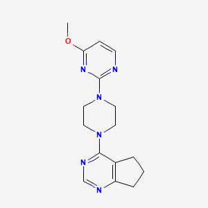 molecular formula C16H20N6O B6460155 2-(4-{5H,6H,7H-cyclopenta[d]pyrimidin-4-yl}piperazin-1-yl)-4-methoxypyrimidine CAS No. 2549052-13-1