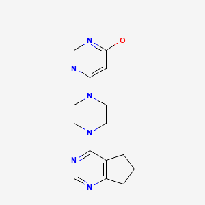 molecular formula C16H20N6O B6460158 4-(4-{5H,6H,7H-cyclopenta[d]pyrimidin-4-yl}piperazin-1-yl)-6-methoxypyrimidine CAS No. 2548987-48-8