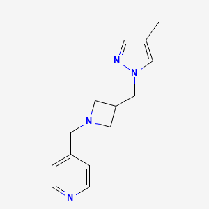 4-({3-[(4-methyl-1H-pyrazol-1-yl)methyl]azetidin-1-yl}methyl)pyridine