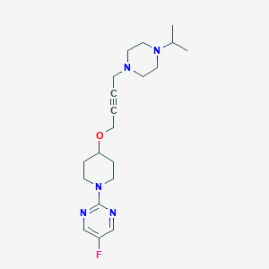 5-fluoro-2-[4-({4-[4-(propan-2-yl)piperazin-1-yl]but-2-yn-1-yl}oxy)piperidin-1-yl]pyrimidine