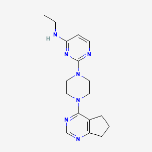 molecular formula C17H23N7 B6460199 2-(4-{5H,6H,7H-cyclopenta[d]pyrimidin-4-yl}piperazin-1-yl)-N-ethylpyrimidin-4-amine CAS No. 2549006-27-9