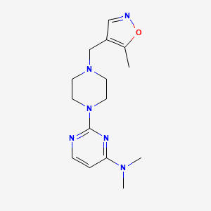 molecular formula C15H22N6O B6460204 N,N-dimethyl-2-{4-[(5-methyl-1,2-oxazol-4-yl)methyl]piperazin-1-yl}pyrimidin-4-amine CAS No. 2548992-13-6
