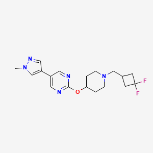 molecular formula C18H23F2N5O B6460214 2-({1-[(3,3-difluorocyclobutyl)methyl]piperidin-4-yl}oxy)-5-(1-methyl-1H-pyrazol-4-yl)pyrimidine CAS No. 2549049-65-0
