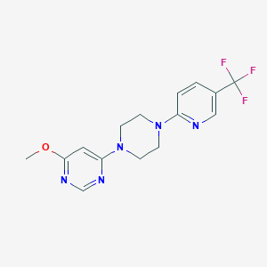 molecular formula C15H16F3N5O B6460246 4-methoxy-6-{4-[5-(trifluoromethyl)pyridin-2-yl]piperazin-1-yl}pyrimidine CAS No. 2548985-82-4